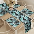 thumbnail image 2 of Ambesonne Abstract Table Runner & Placemats, Expressive Ink Pattern, Placemat 4 pcs + Runner 12"x90", Pale Blue Aqua, 2 of 2