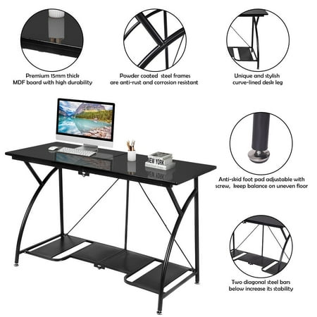 Gymax Folding Computer Desk Study Pc Writing Table Walmart Canada