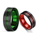 thumbnail image 1 of Joyería de moda personalidad bicolor negro rojo negro verde ranura anillo de acero inoxidable joyería, 1 of 5