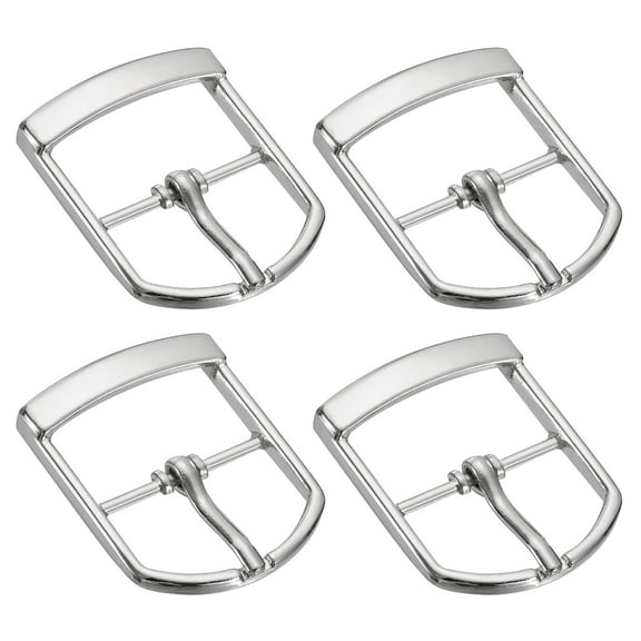Uxcell 4Pack 0.98" Single Prong Belt Buckle Oval Center Bar Buckles for Belt, Silver