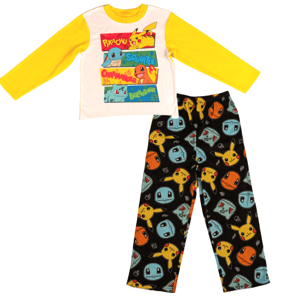 Pokemon Boys Pajama Sets Long Sleeve Pikachu Sleepwear 2 Piece Set
