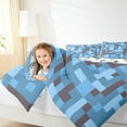 thumbnail image 5 of Homewish Cartoon Pixelate Miner Bedding Comforter Set, Blue Square Abstract Twin Comforter Sets, Teens Kids Boys Girls Reversible Bedding Set, Luxury Bedroom Decor, 2pcs, 5 of 9