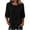 Black, variant on Womens Tops Summer Fashion Daily Mid Sleeve Lightweight Round Neck Top