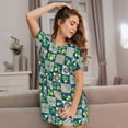 thumbnail image 3 of Daiia Lemon and Leaves Print Women's Nightshirt Soft Nightgowns for Women Short Sleeve dress Short-sleeved Sleepwear, 3 of 6