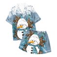 thumbnail image 5 of Wyzesi Womens Robes Ladies' Christmas Printed Silk Satin Short Sleeve Button Sleepwear Set, 5 of 5