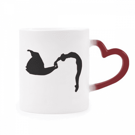 

Dancer Art Jumping Sports Heat Sensitive Mug Red Color Changing Stoneware Cup