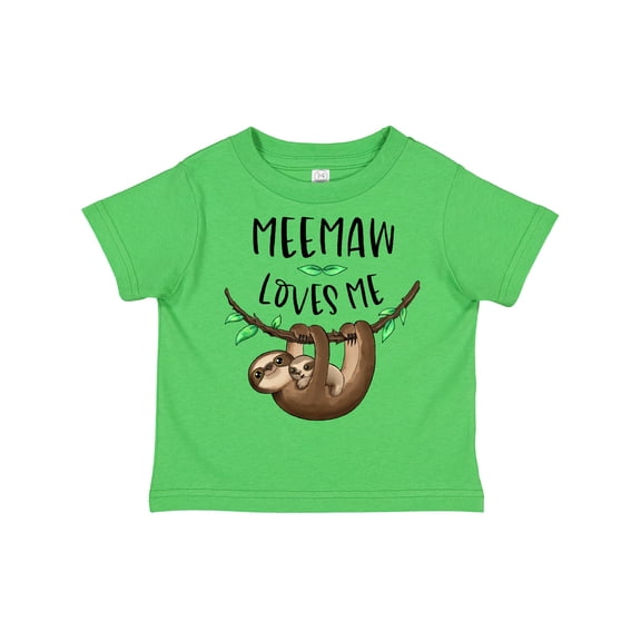 Inktastic Meemaw Loves Me Cute Sloth and Baby Boys or Girls Toddler T-Shirt