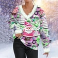 thumbnail image 2 of CaComMARK PI 2023 New Ugly Christmas Sweaters for Women Cute Fuzzy V Neck Wintertime Holiday Parties Knitted Pullover Sweater Santa Purple, 2 of 3