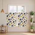 thumbnail image 3 of Botanical Flowers Kitchen Curtains, Farmhouse Yellow Gray Floral Plants Light Filtering Window Curtain Panels, 2Pcs Rod Pocket Window Treatments Set for Study Room Bathroom Bedroom 52x54 Inches, 3 of 9
