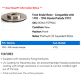 thumbnail image 2 of Front Brake Rotor - Compatible with 1993 - 1996 Honda Prelude VTEC 1994 1995, 2 of 2