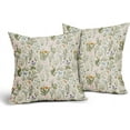 thumbnail image 4 of Sage Green Wild Flower Plant Pillow Covers Set of 2 18x18 Inch Spring Summer Floral Linen Polyester Decorative Throw Pillow Case Cushion Cover for Bedroom Sofa Living Room Couch Chair Office, 4 of 6