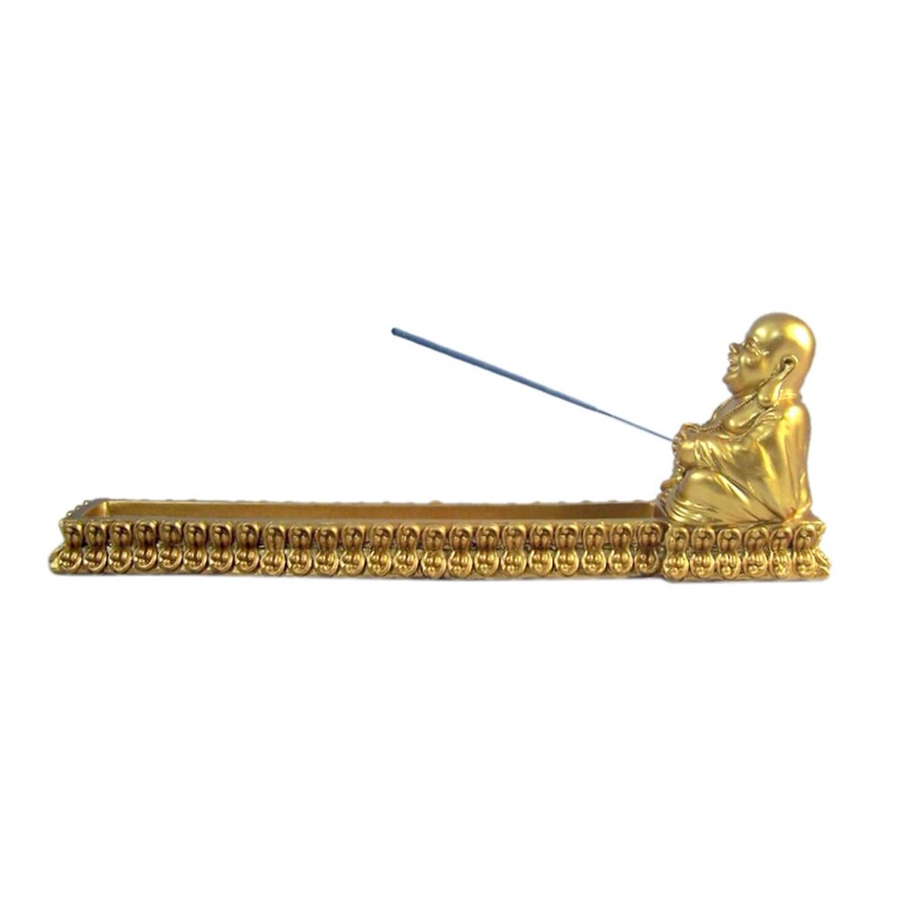 Essence of Peace Golden Buddha Stick Incense Burner Holder Buddhism