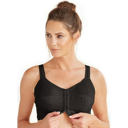 

AmeriMark Women s Front Close Wire Free Bra Black 40C