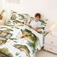 thumbnail image 3 of Feelyou Rustic Fishing Queen Sheet Sets for Kids Boys Girls, Watercolor Pike Fish Animal Bed Set, 4pcs, 3 of 5