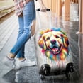thumbnail image 3 of Watercolor Drip Golden Retriever Pop Art Colorful Portrait Artwork Travel Luggage Cover Goldens Dog Lover Gifts Idea Suitcase Dust Protective Decor - 01009, 3 of 5