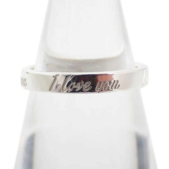 Pre-Owned TIFFANY 925 Notes "I love you" narrow ring, size 10 (Good)