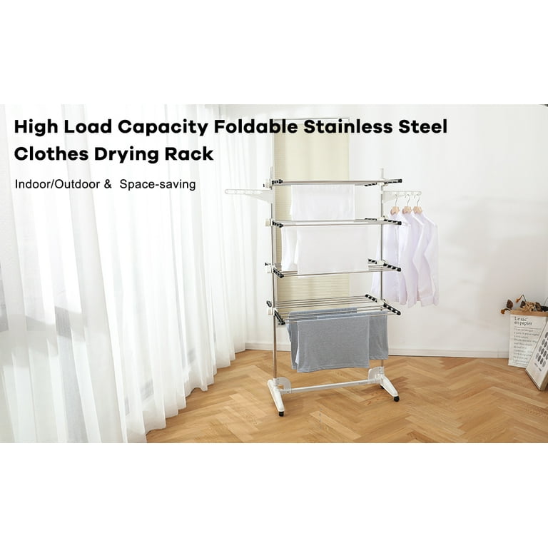 HOMIDEC Clothes Drying Rack, Oversized 4-Tier(67.7 High) Foldable  Stainless