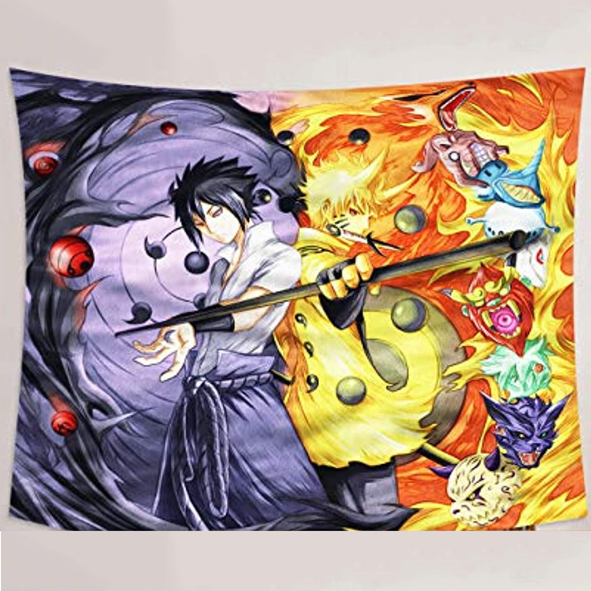 Sosolong Japanese Anime Tapestry Naluto Hanging Tapestry for Room Decor Boys Bedroom Wall Decor Naluto 3, 79in*59in 