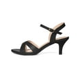 thumbnail image 6 of BLISSFUL STEP Women's Shoes Kitten Heel Open Toe Cross Straps Adjustable Ankle Strap Sandals Black 9, 6 of 8