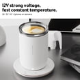 thumbnail image 3 of yeacher Smart 2-in-1 Magnetic Stirring Mug with 3-Temp Control, 300ml Capacity, 60s Auto-Stop, 24W Power, Food-Grade Stainless Steel, Touch Button Base, Dustproof Lid, US Plug, White, 3 of 6