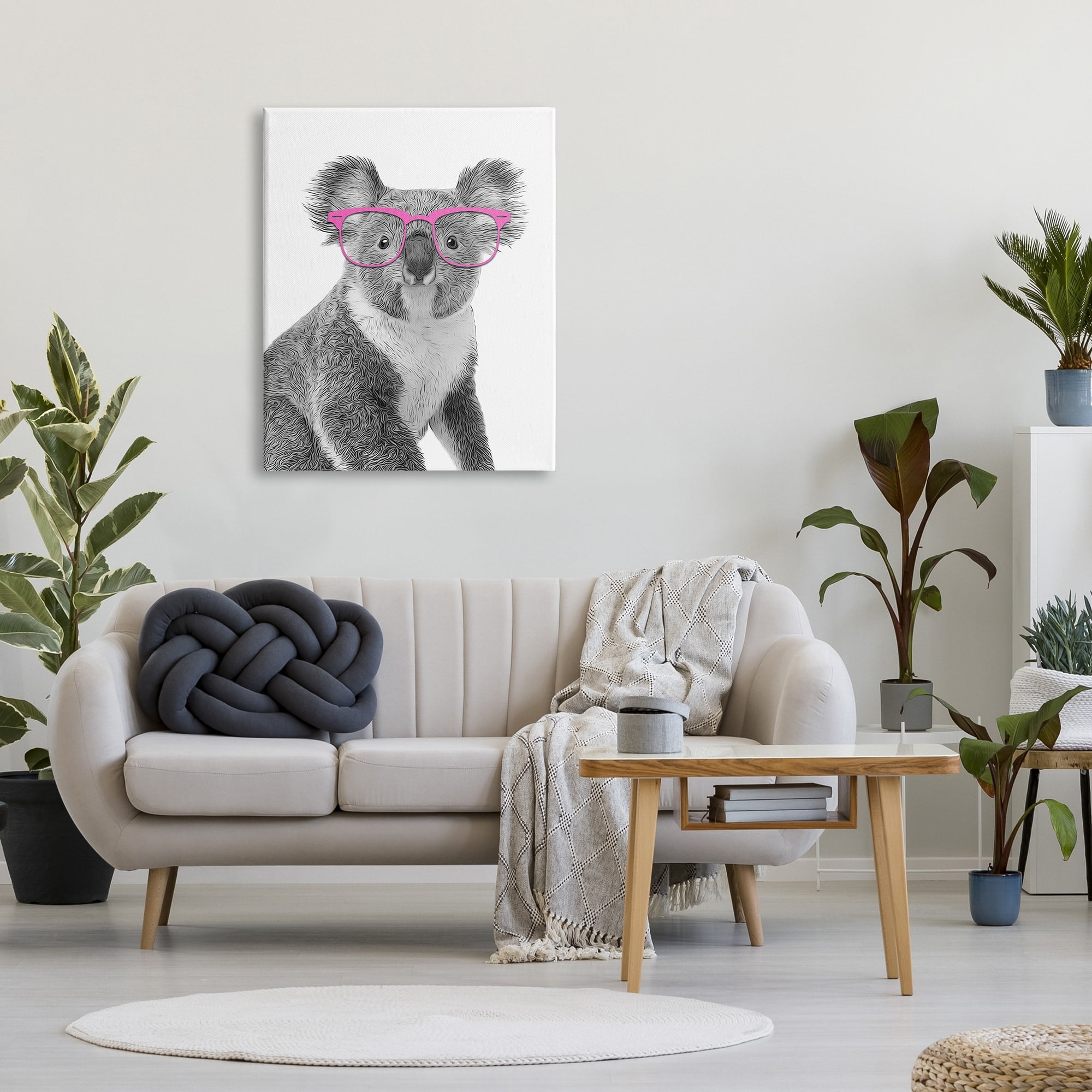 Stupell Industries Funny Koala Wildlife In Glasses Animals & Insects Painting Gallery Wrapped Canvas Print Wall Art