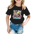 thumbnail image 2 of UFOUND Toddler Girls Tee Summer Coconut Tree Sunset Beach Top Hawaii Vacation Short Sleeve Tropical Shirts For Girl Child Clothes Comfort Dailywear, 2 of 4