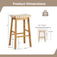 thumbnail image 3 of Costway Woven Saddle Stools Set of 2 31" Faux PU Leather Bar Height Kitchen Stool, 3 of 8