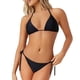 thumbnail image 3 of Traje de baño de bikini para mujer, color puro, halter sin espalda, cierre de correa, cintura baja, traje de baño de dos piezas, 3 of 7
