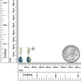 thumbnail image 6 of Gem Stone King 925 Silver and 10K Yellow Gold Persian Blue Moissanite and White Lab Grown Diamond Dangle Earrings for Women | 2.33 Cttw | Gemstone Birthstone | Pear Shape 8X6MM, 6 of 6