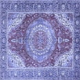 thumbnail image 1 of Ahgly Company Indoor Square Medallion Blue Traditional Area Rugs, 8' Square, 1 of 4