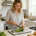thumbnail image 3 of BotaniNest Cutting Board With Built In Sharpener Double Pure & PP Kitchen Board Non Easy To Clean Durable Food Prep Board, 3 of 6