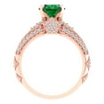 thumbnail image 4 of 1.99 ct Brilliant Round Cut Emerald 18K Rose Gold Solitaire with Accents Engagement Bridal Wedding Ring Band Set size 5.5, 4 of 7