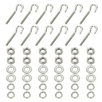 Uxcell M5 Stainless Steel Eye Bolt, 12 Set Hook Eyelet Bolts with Nut Washers for Hanging, Silver