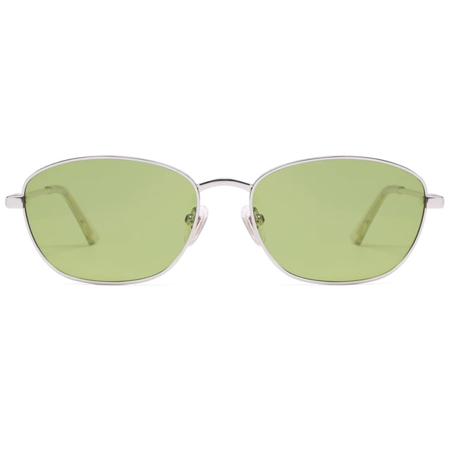 Gafas de Sol SOJOS Retro Ovaladas Polarizadas SJ1245 Plata/Verde Claro