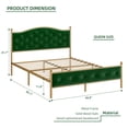 thumbnail image 6 of Tookss Full/Queen /King Size Bed Frame, Velvet Upholstered Platform Bed with Button Tufted Headboard, Heavy Duty Mattress Foundation with Solid Wood Slats Support, No Box Spring Needed, 6 of 9