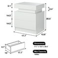 thumbnail image 6 of Hommpa High Gloss LED Nightstand with 2 Drawers Modern Bedside Tables RGB Led Lights White Night Stands with Drawer Smart Nightstands End Side Table for Bedroom 17.71x13.78x20.47 Inch, 6 of 10