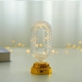 thumbnail image 4 of Battery Powered LED Night Light Decorative Table Lamp, Diamond-Cut Crystal Style with Gold Base, Portable Bedside Light for Bedroom, Party, Kids, 4 of 5