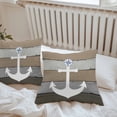 thumbnail image 6 of Throw Pillow Covers 26x26 Inch Set of 2, Anchor Brown Waterproof Outdoor Pillow Covers, Nautical Grey Rustic Farmhouse Wood Grain Decorative Cushion Pillowcases for Couch, Sofa, Bed, Garden, Patio, 6 of 9