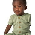 thumbnail image 3 of Modern Moments by Gerber Gender Neutral Short Sleeve Henley Romper, Sizes 0/3 Months - 24 Months, 3 of 9