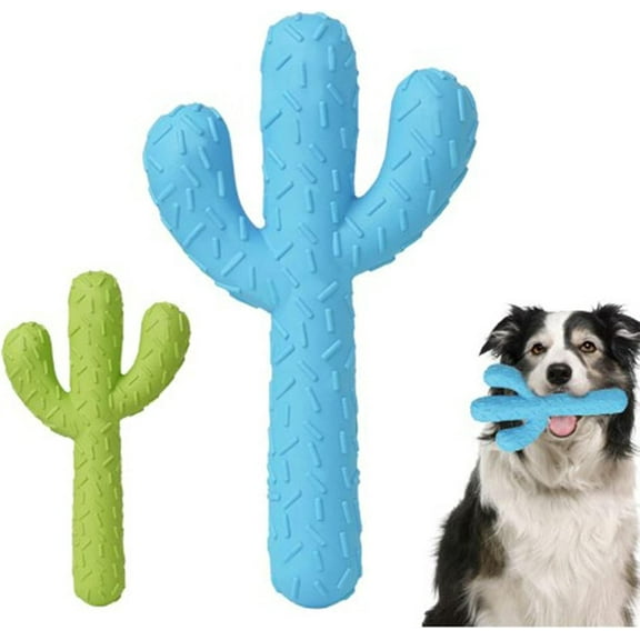 Interactive Cactus Dog Toy - Chew-Resistant Rubber for Training & Teeth Cleaning | Fun Play for Small/Medium Dogs