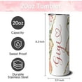 thumbnail image 3 of 20 oz Gigi Skinny Tumblers with Lid and Straw, Gigi Stainless Steel Vacuum Insulated Travel Coffee Mug Cup Water Bottle, Gigi Birthday Gifts for Grandmother, 3 of 6