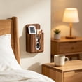 thumbnail image 5 of No-Drill Wood Grain Wall-Mounted Phone Charging Stand and Remote Control Storage Organizer, 5 of 7