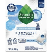 Seventh Generation Dishwasher Detergent Packs blasts away stuck on food Free & Clear fragrance-free 20 count