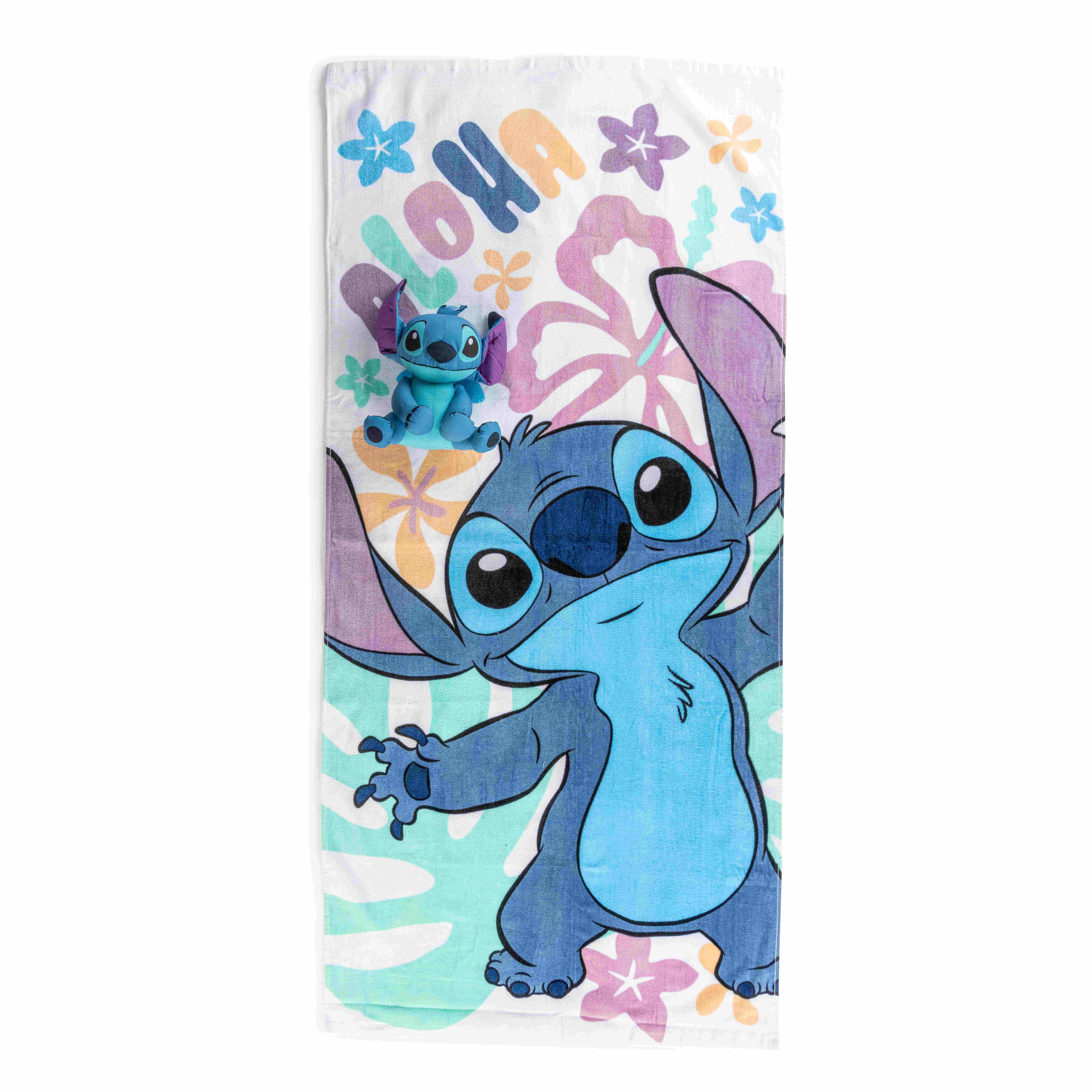 Lilo & Stitch Kids 12" Polyester Beach Buddy and 28" x 58" Cotton Beach Towel Set, Multicolor, Disney