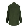 thumbnail image 4 of WREESH Womens Fashion Button Down Shirts Casual Lapel Solid Color Loose Fit Long Sleeve Tops T-Shirt Blouse Turndown Collar Casual Tops Olive Green, 4 of 5