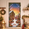 thumbnail image 2 of Christmas Front Door Cover Elastic, 35 * 71'' Door Decorations for Christmas Festive Party Home Decor,Town,35.4 × 70.87 in, 2 of 4
