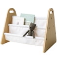 thumbnail image 2 of 3 Sprouts Double-Sided Portable Bookshelf Rack for Bedroom and Playroom, Cream, 2 of 14