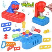 Fun Little Toys 30 Piece Toddler Construction Tool Set, Pretend Play Tool Bench With Light And Sound, Toddler Learning Educational Toys For Age 2 3 4 5 6 Year Old Boys Girls