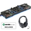 Hercules DJ DJControl Starlight | Pocket USB DJ Controller with Serato DJ Lite with Samson SR350 Over-Ear Stereo Headphones