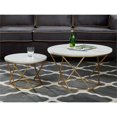 thumbnail image 3 of Pemberly Row Nesting Faux Marble Top Round Coffee Table Set in White-Gold, 3 of 9
